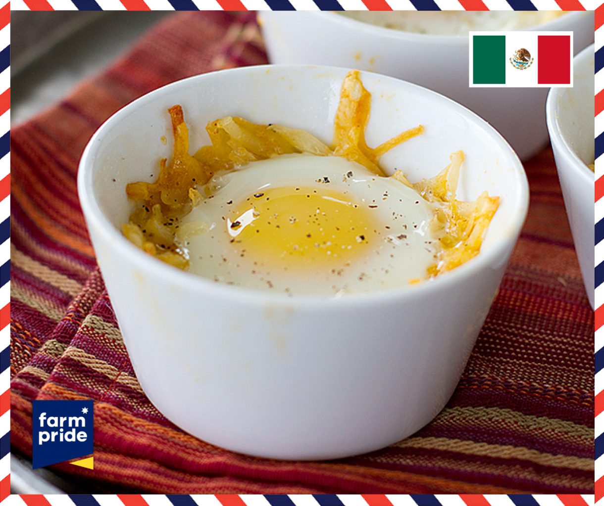 Mexican-Style Eggs in a Nest