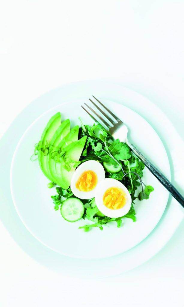 Fresh Green Salad With Boiled Egg