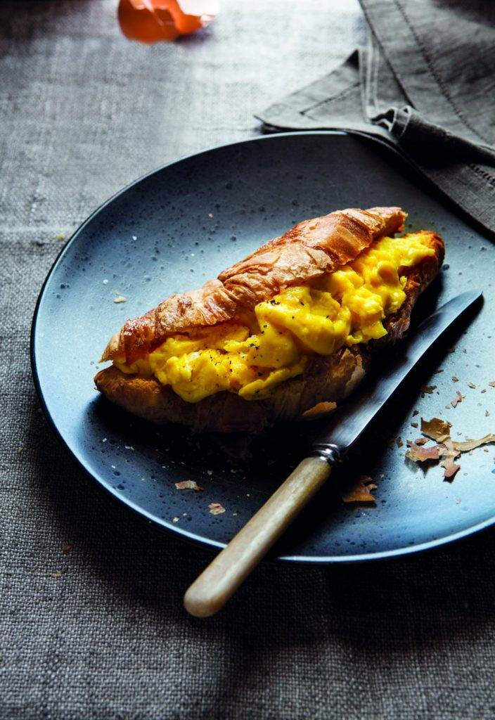 Croissant Pastry Filled With Scrambled Eggs