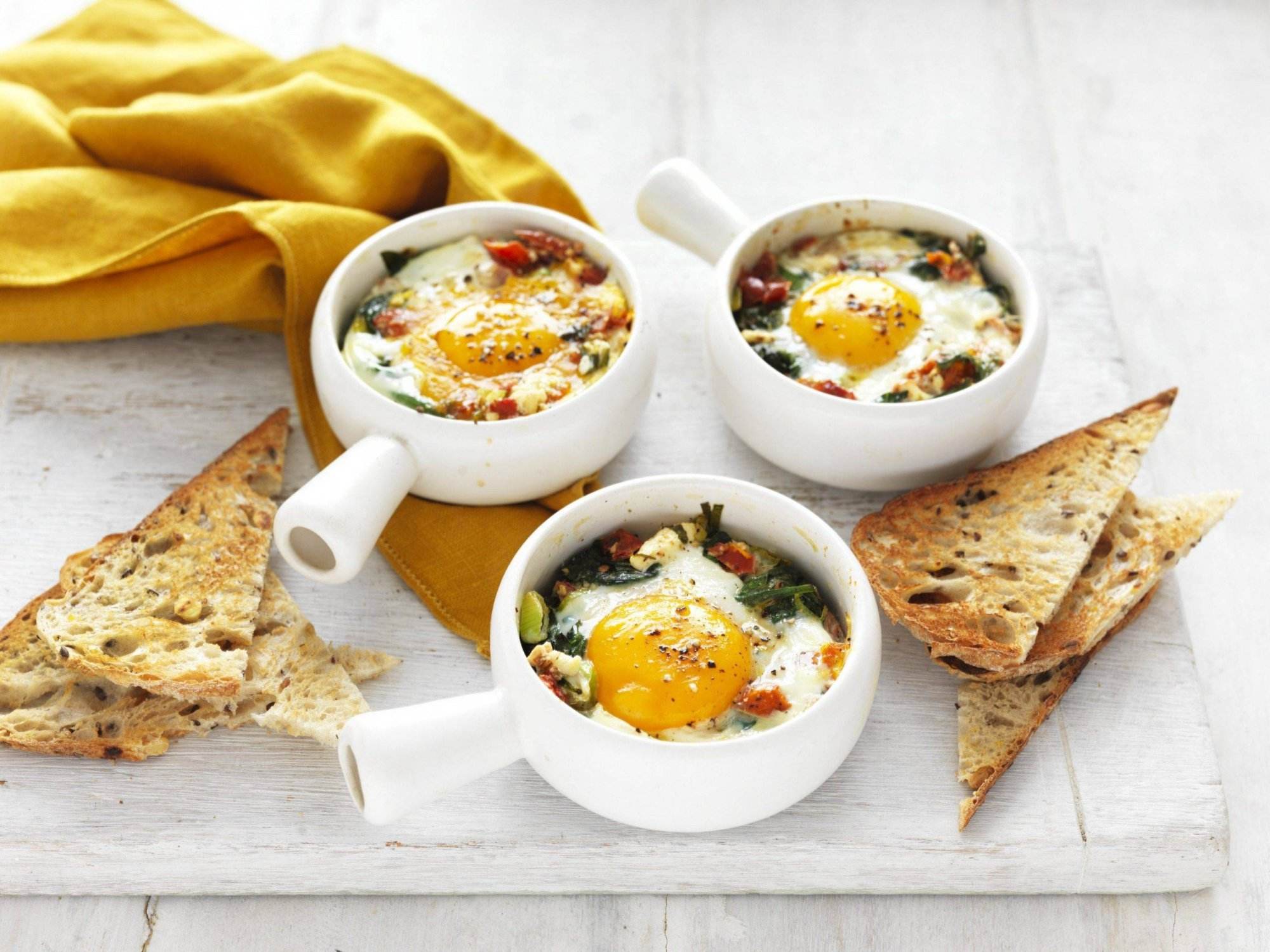 Baked Eggs with Spinach and Feta