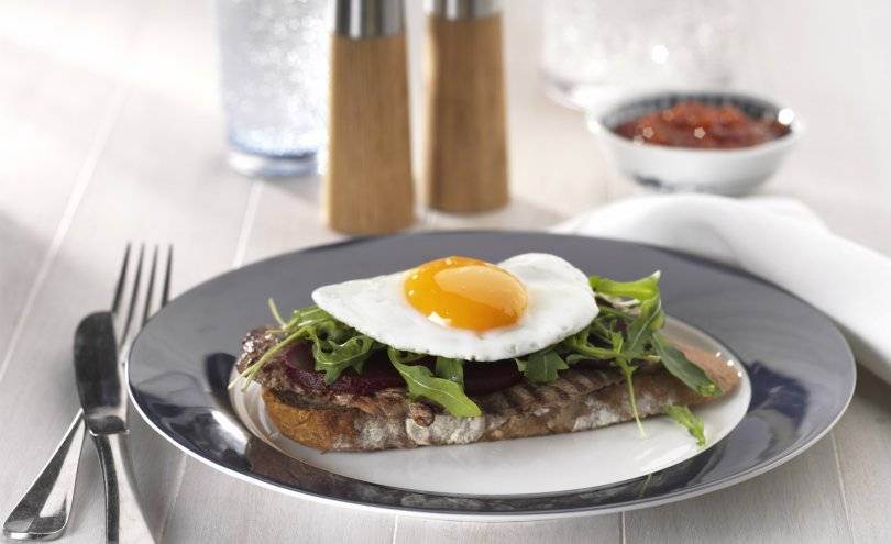 Open Steak and Egg Sandwich