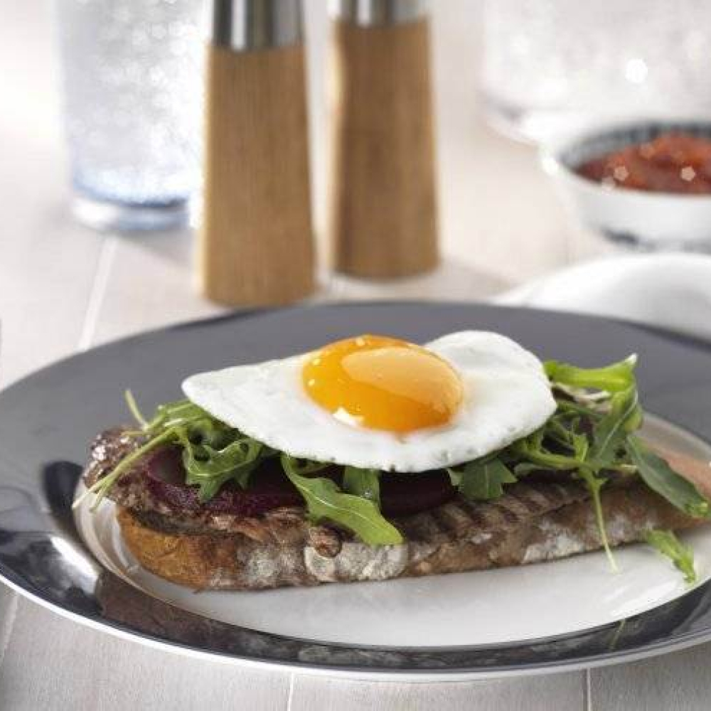 Open Steak and Egg Sandwich