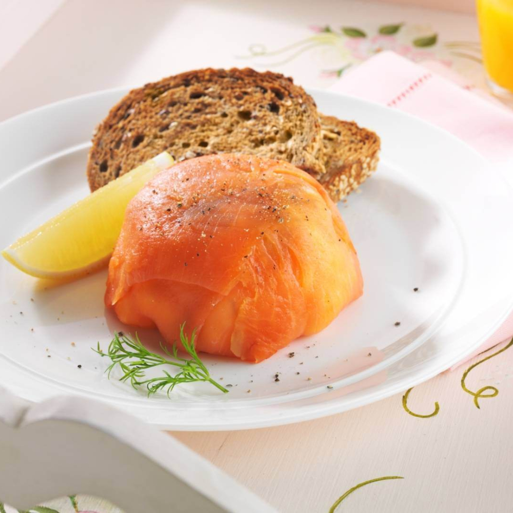 Smoked salmon and scrambled egg parcel